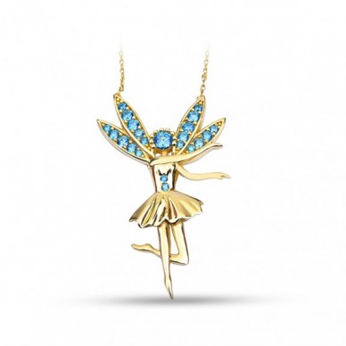 Sevgi Kanatlı Balerin 14K Altın Kolye