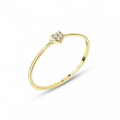 Mini Kalp 14K Altın ince Yüzük