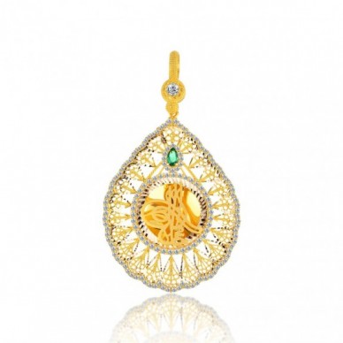 Çeyrek Boy Tuğra 14K Altın Kolye Model 34