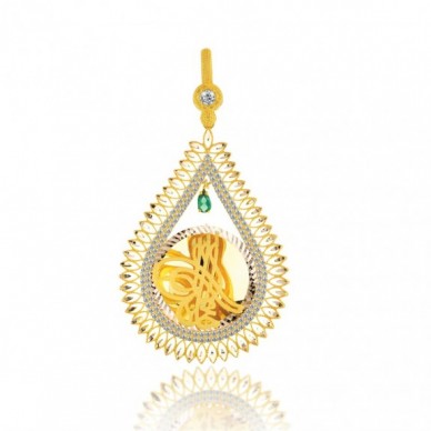 Yarım Boy Tuğra 14K Altın Kolye Model 35