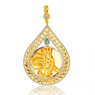 Tam Boy Tuğra 14K Altın Kolye Model 42