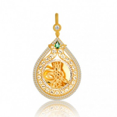 Yarım Boy Tuğra 14K Altın Kolye Model 49