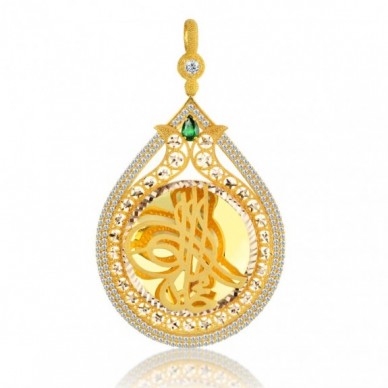 Tam Boy Tuğra 14K Altın Kolye Model 49