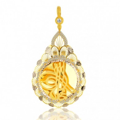 Tam Boy Tuğra 14K Altın Kolye Model 66