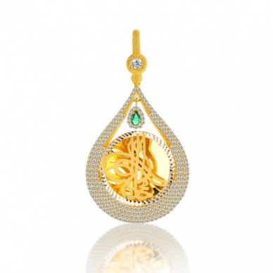 Yarım Boy Tuğra 14K Altın Kolye Model 77