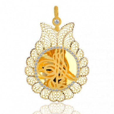 Tam Boy Tuğra 14K Altın Kolye Model 84