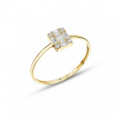 Girift 14K Altın Minimal Baget Yüzük