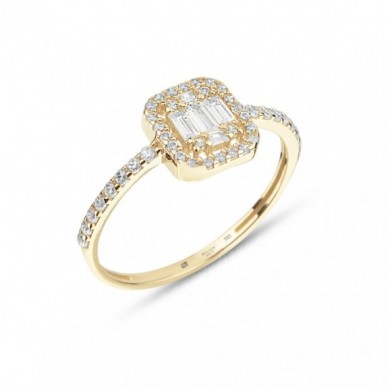 Efsunkâr Mini Baget 14K Altın Yüzük