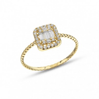 Simge Hafif Baget 14K Altın Yüzük