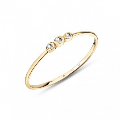 Üç Nokta 14K İnce Altın Yüzük