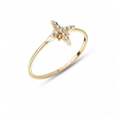 Minimalist Kutup Yıldızı 14K Altın Yüzük