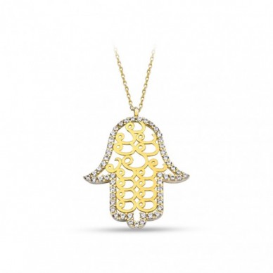 Fatma Ana Eli 14K Altın Kolye