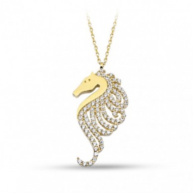 Deniz Atı 14K Altın Kolye