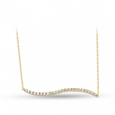 Eğik Çizgi 14K Altın Kolye