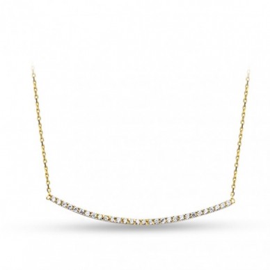 Kavisli Çizgi 14K Altın Kolye