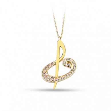 Tasarım Elif Vav 14K Altın Kolye