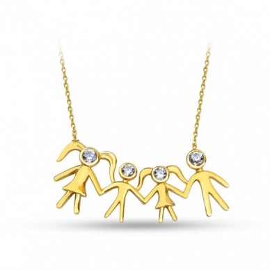 El Ele Aile 14K Altın Kolye