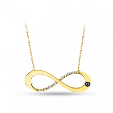 Sonsuzluk Nazar 14K Altın Kolye