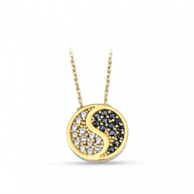 Yin Yang 14K Altın Kolye