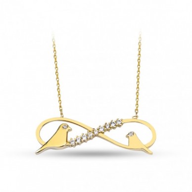 Kuşların Sonsuzluğu 14K Altın Kolye