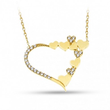 Kalp Misafirleri 14K Altın Kolye