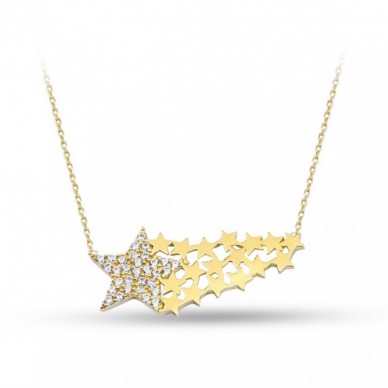 Yıldız Kümesi 14K Altın Kolye