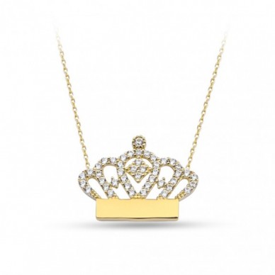 Kraliçe Tacı 14K Altın Kolye