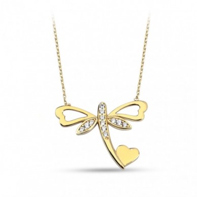 Kalpli Yusufçuk 14K Altın Kolye