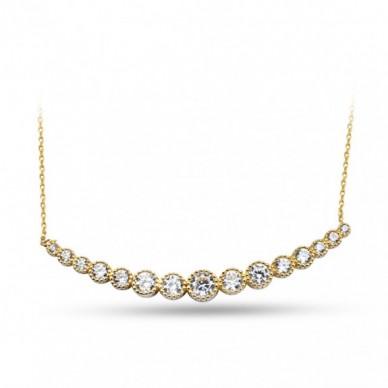 Süzme Taşlı 14K Altın Kolye