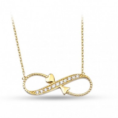 Oklu Sonsuzluk 14K Altın Kolye