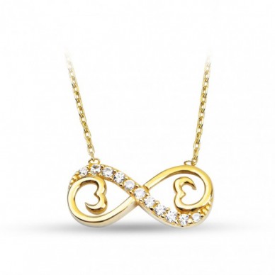 Mini Seri Kalp Kalbe Sonsuz Aşk 14K Altın Kolye