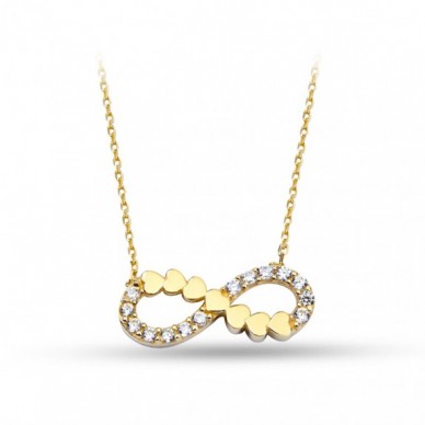 Minik Kalplerim Sonsuzluk 14K Altın Kolye