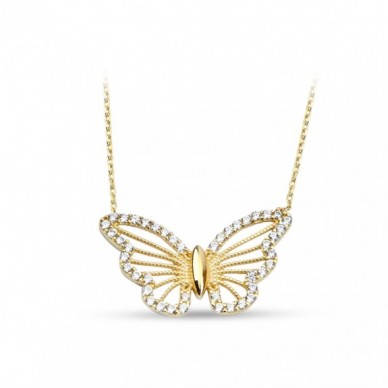 Güverseli Kelebek 14K Altın Kolye
