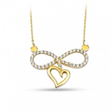 Asimetrik Kalpli Sonsuzluk 14K Altın Kolye