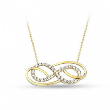İç İçe Asimetrik Sonsuzluk 14K Altın Kolye