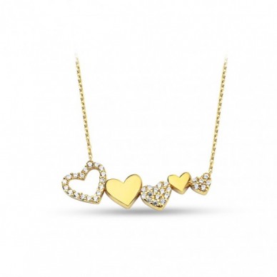 Kalpli Aile 14K Altın Kolye