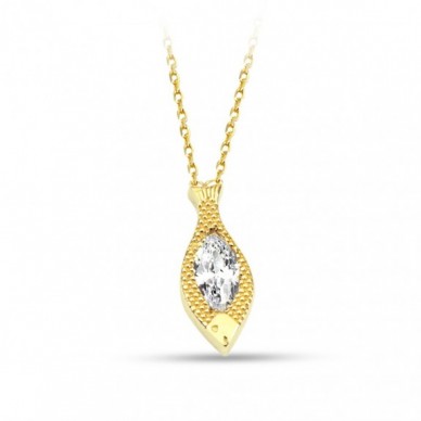 Pullu Balık 14K Altın Kolye