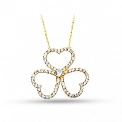 Büyük Yonca 14K Altın Kolye