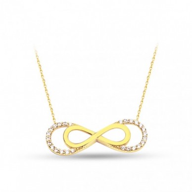 İç İçe Sonsuzluk 14K Altın Kolye