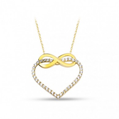 Sonsuz Kalp 14K Altın Kolye