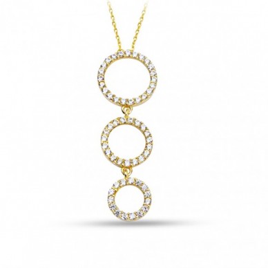 Sallantılı Çember 14K Altın Kolye