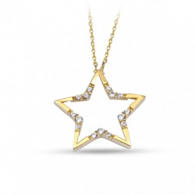 Yıldız Tasarım 14K Altın Kolye