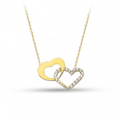 Kalplerimiz Bağlı 14K Altın Kolye