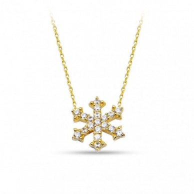 Sivri Kar Tanesi 14K Altın Kolye
