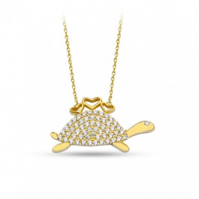 Kalpli Kaplumbağa 14K Altın Kolye