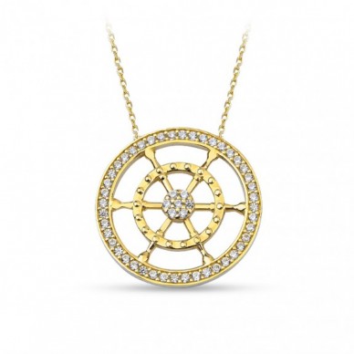 Gemici Dümeni Çember 14K Altın Kolye