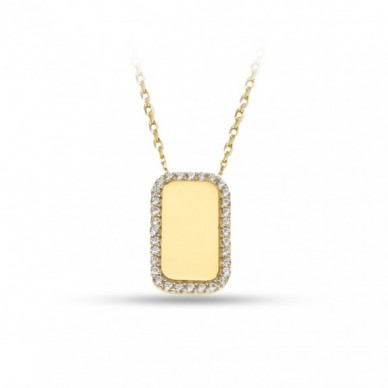 Round İsim Yazılabilir 14K Altın Kolye