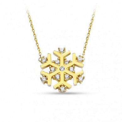 Kar Tanesi 14K Altın Kolye