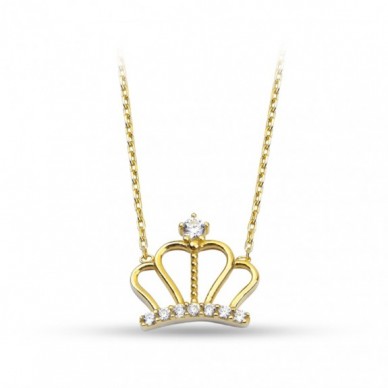 Trend Taç 14K Altın Kolye