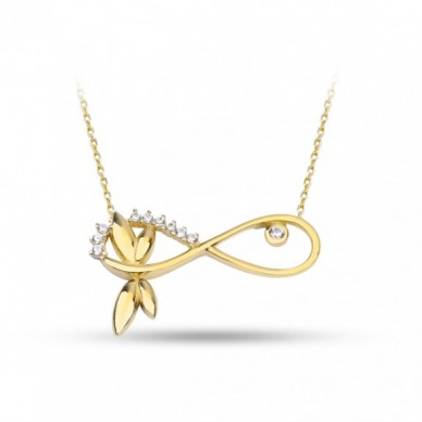 Yusufçuklu Sonsuzluk 14K Altın Kolye